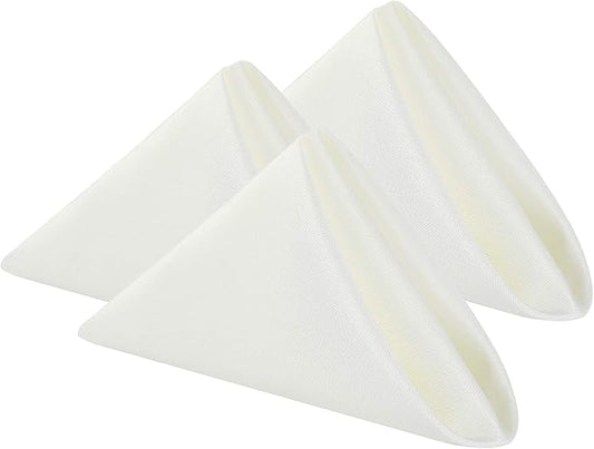 Cloth Napkins 20x20 inch Washable Polyester Dinner Napkins Soft Table Napkins for Wedding Party Dining Banquet(Ivory,50PCS)