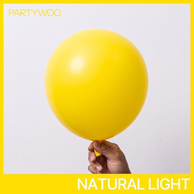 PartyWoo Yellow Balloons 100 pcs Different Sizes of 36 18 12 10 5 Inch Matte Light Yellow Latex Balloon Arch Kit Garland for Easter Bee Baby Shower Sunflower Birthday Graduation Decorations Yellow-Y55