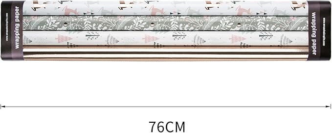 WRAPAHOLIC 30 Inch Christmas Wrapping Paper Roll - Jumbo Roll Rose Gold and Pink Holiday Design with Metallic Foil Shine - 4 Rolls - 30 Inch x 120 Inch Per Roll