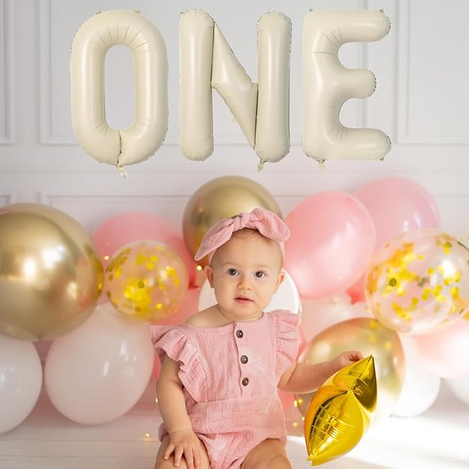 Cream Letter U Balloons,40 Inch Balloons Letter U Mylar Helium Large U Balloon for Birthday Party Anniversary Decorations