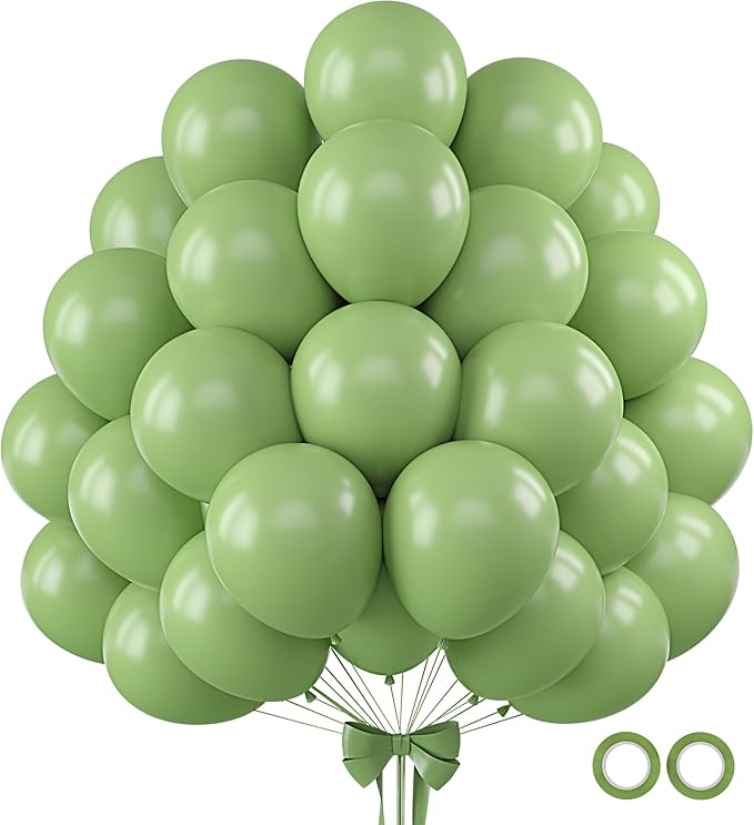 110pcs Sage Green Balloons 12 Inch Green Latex Balloon Garland Arch Kit for Birthday Baby Shower Anniversary Graduation Wedding Party Decorations