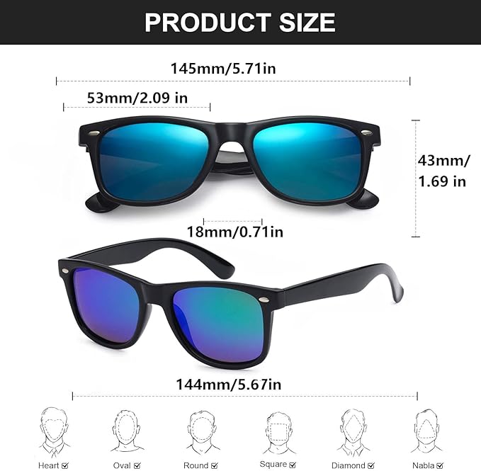 Fsmiling Black Sunglasses Bulk Adult Party Sunglasses 80s Sunglasses Pack for Men Women Party Favors -10Pack
