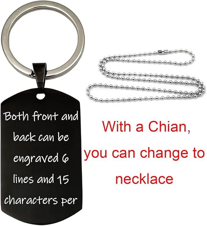 good goods Personalized Keychains for Women Customized Key Chains Men Engraved Name Inspirational Stainless Steel Dog Tag