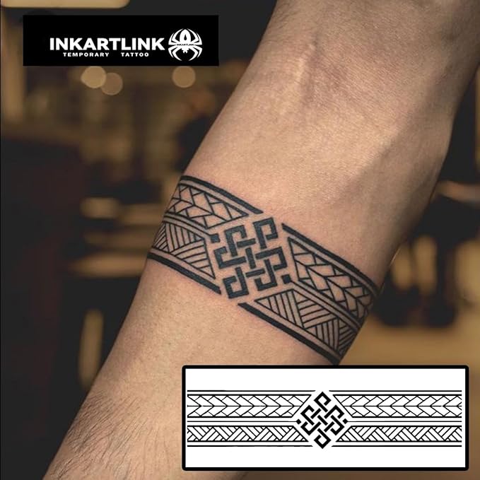 INKARTLINK semi-permanent temporary tattoos, realistic arm tattoos, waterproof and non-reflective, exquisite packaging, unique design (Armband 8)