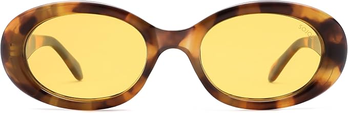 SOJOS Small Retro Oval Polarized Sunglasses for Women Men 90s Vintage UV400 Protection Tiny Sun Glasses SJ2286
