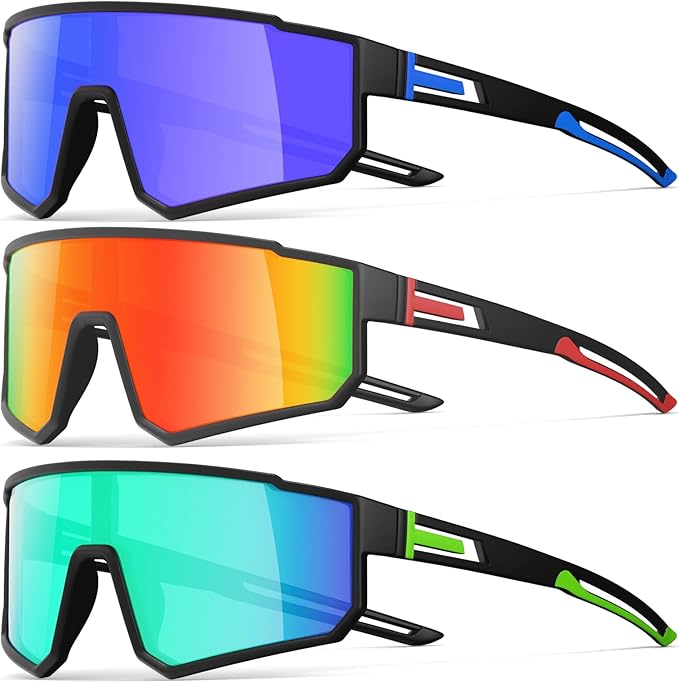 IKTOD 3 Pack Polarized Running Sunglasses for Women Mens Sunglasses UV Protection for Cycling Baseball Fishing
