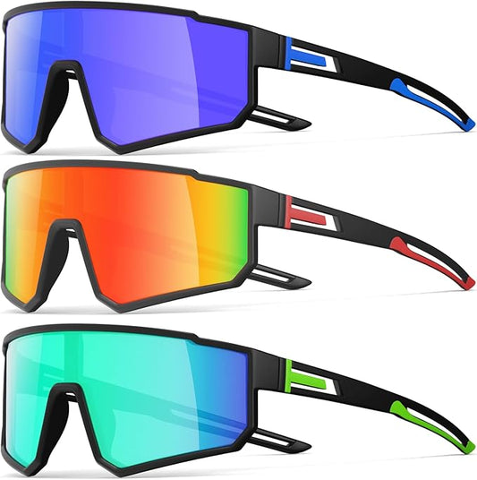IKTOD 3 Pack Polarized Running Sunglasses for Women Mens Sunglasses UV Protection for Cycling Baseball Fishing