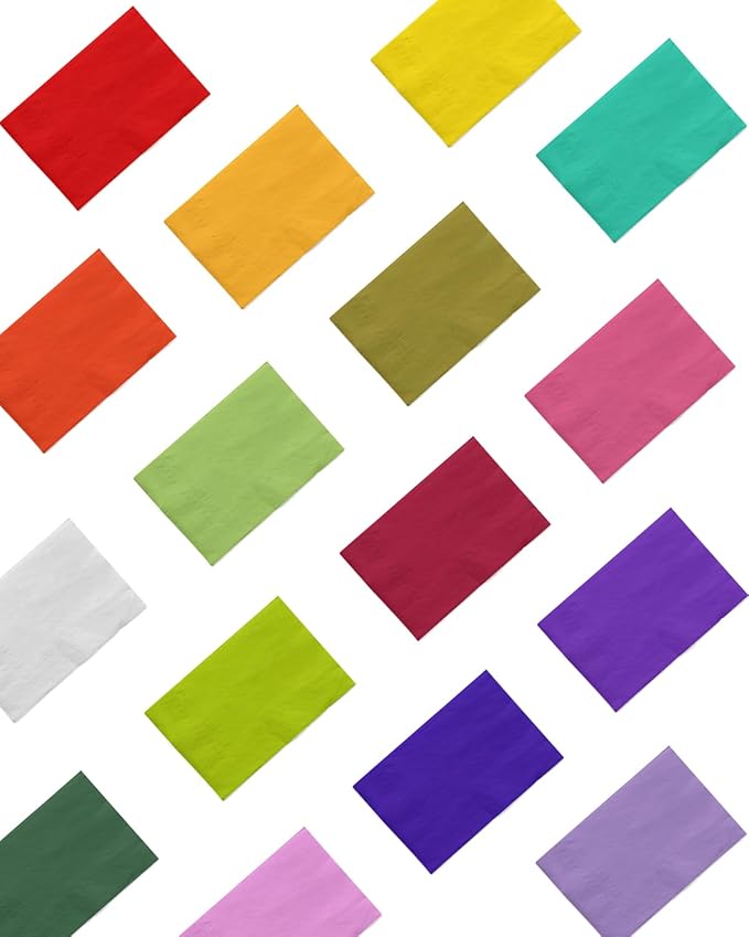 qiqee 24 Colors Paper Napkins Guest Paper Disposable Towels Napkin Paper Hand Towels for Wedding, Dinner, Birthday Party, Dessert Cocktail ＆ Kitchen Napkins(120 Count, 13 * 16inch）