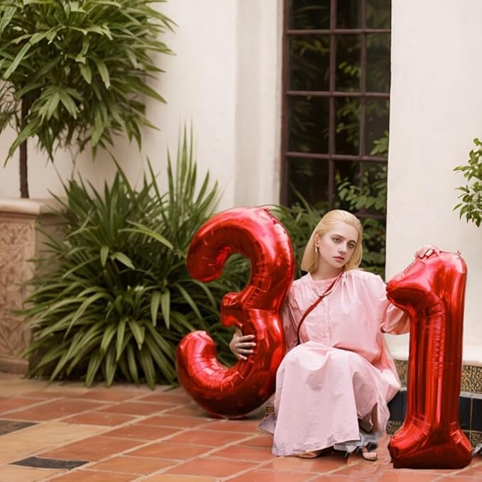 40 Inch Red Number 1 Balloon Large Red Foil Balloon Red 1 Balloons Mylar Helium Balloon for 1st Birthday Party Decorations Girls Boys Baby Shower Wedding Anniversary Decoration