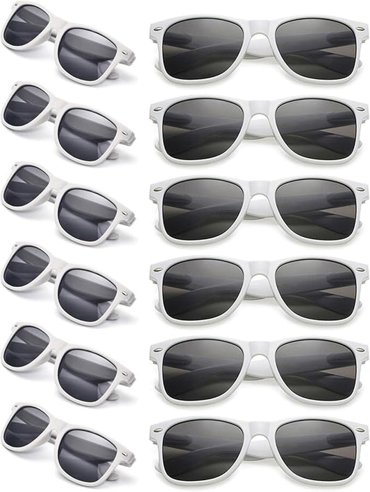 12 Pack Neon Colors Sunglasses Classic Retro Party Favors Sunglasses for Unisex Adult