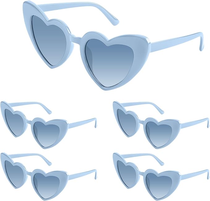5/10/20 Pack Heart Sunglasses Bachelorette Vintage Heart Shaped Glasses for Wedding Bridesmaid Party Favor
