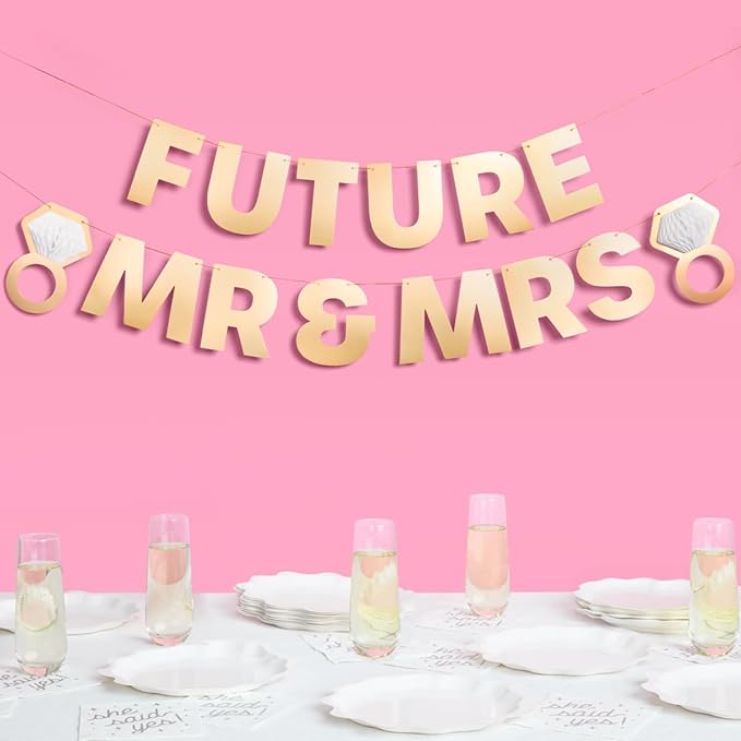 xo, Fetti Future Mr and Mrs Banner | Engagement Party Decorations, Proposal Decor, Bachelorette Backdrop, Bridal Shower Supplies