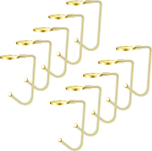 Christmas Stocking Holders Christmas Stockings Hooks Hanger Clip Non-Slip Safety Fireplace Hooks Mantel Hooks for Christmas Party Decoration (Gold, 10)