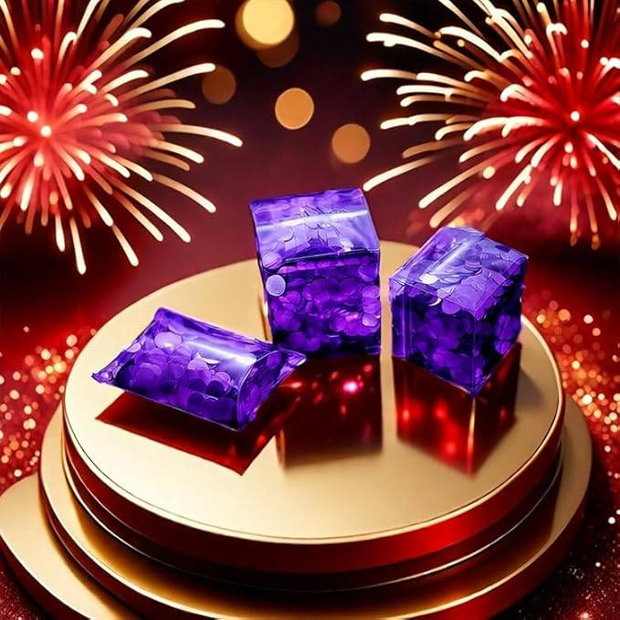 Purple Metallic Foil Confetti - 60g (2.11OZ) Shimmer Round Table Confetti for Weddings, Galas, Birthday Parties – Biodegradable Glitter Circles for Crafts, Photo Props, Luxury Event Decor