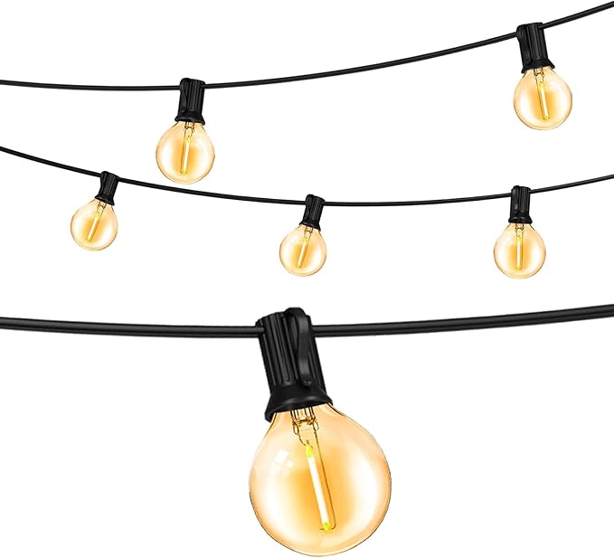Outdoor String Lights 100FT Globe String Lights with 52 Dimmable G40 Shatterproof LED Bulbs,Waterproof Connectable Patio Light String Lights for Backyard Hanging Lights,2700K Warm Glow