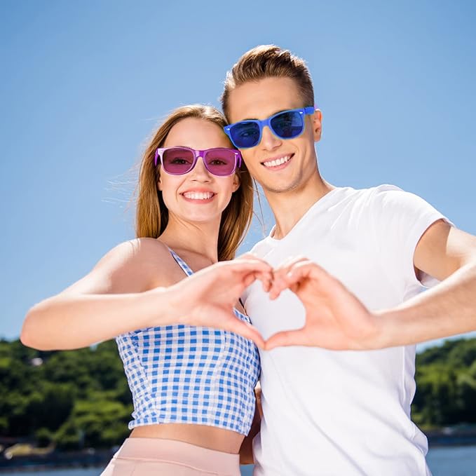 Pibupibu Neon Colors Party Favor Supplies Unisex Sunglasses Pack of 8