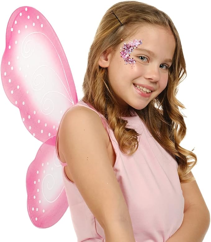 Funcredible Butterfly Wings with Chunky Glitter - Butterfly Costume - Fairy Wings Costume Set - Fairy Costume for Woman