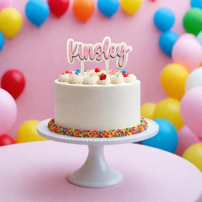Personalized Name Cake Topper, Baby Shower, Birthday, First Birthday Party Decor, 2 Sizes, Many Fonts and Colors