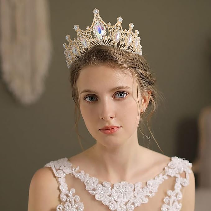 Tiaras Headbands Crown for Women and Girls, Princess Rhinestone Crown for Bridal, Crystal Queen Tiara Head Band Hair Accessories for Prom Wedding and Party