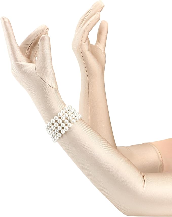 DRESHOW 1920s Great Gatsby Accessories for Women Flapper Headpiece Headband Gloves Costume Harlem Nights Accessories Set