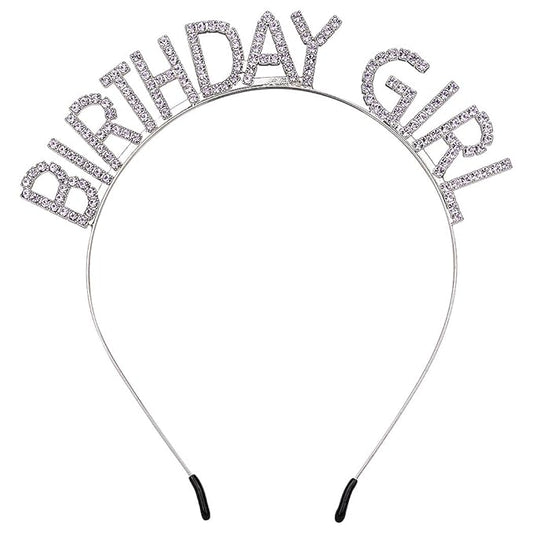 AOPRIE Birthday Girl Headband Crown for Women & Girls - Happy Birthday Princess Tiara Rhinestone Accessory, Purple