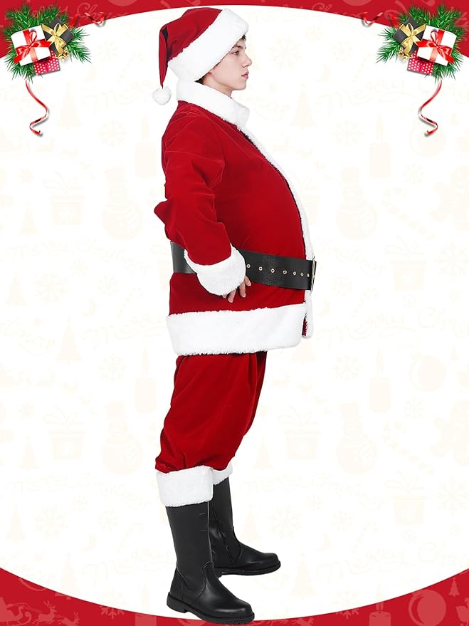 Santa Claus Fake Belly Padded Tummy - Men's Unisex Costume Prop for Christmas Halloween Cosplay Accessory Plus Size Stomach