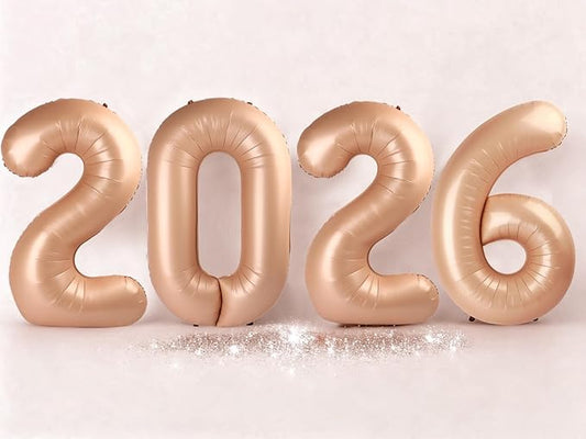 2026 number balloon brown light