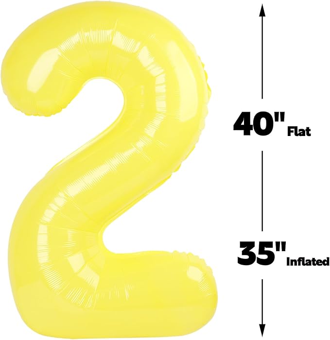 Number Balloon 2 Yellow Macaron