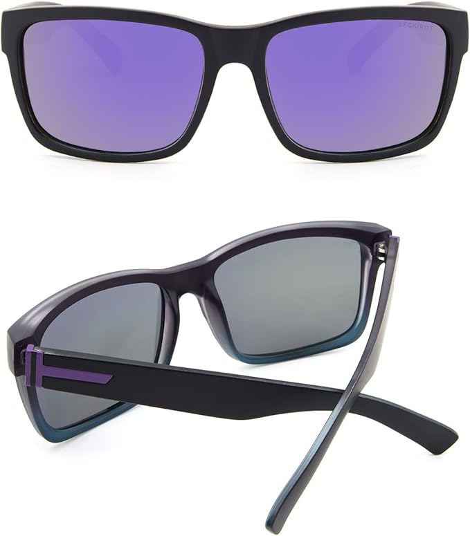 LECKIRUT Vintage Polarized Sunglasses for Men Women Retro Oversized Square Mirror Sun Glasses