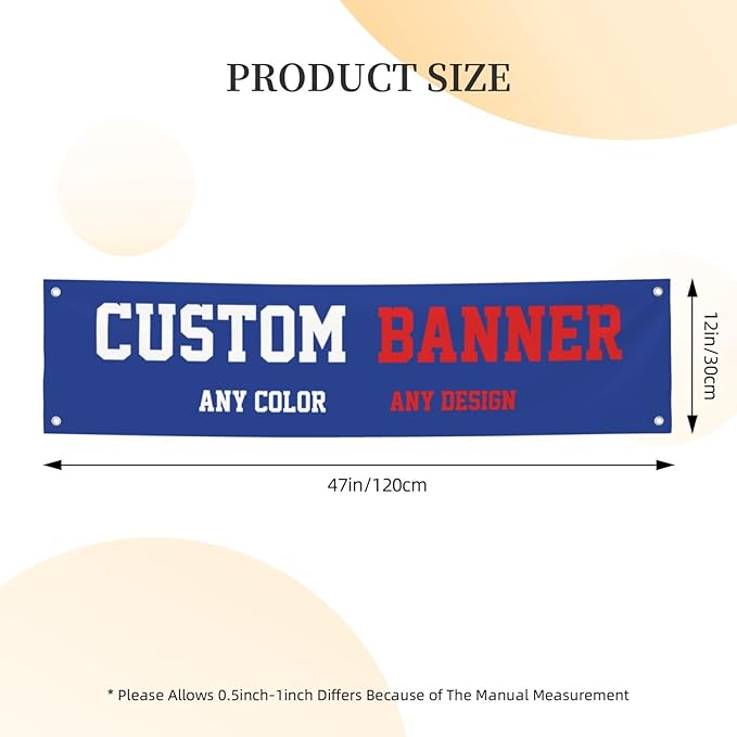 Custom Banners And Signs 4x1 Ft,Personalized Banner With Photo/Text, Banners Customized For Business Birthday Graduation Parties Indoor Outdoor