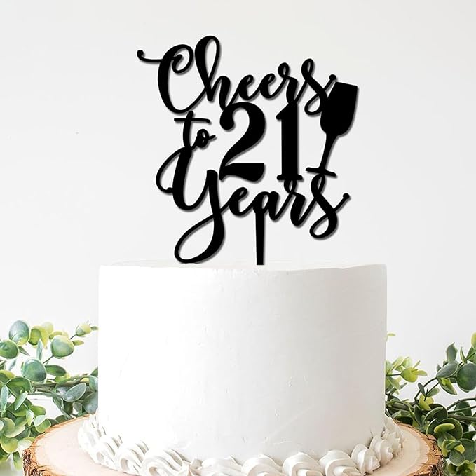 21th Happy Birthday Cake Topper Happy Birthday Cake Decoration Personalized Birthday Party Decoration Gift Party Supplies Custom Birthday Gifts for Men Women, Made in USA, 30 Colours, Glitter Letters