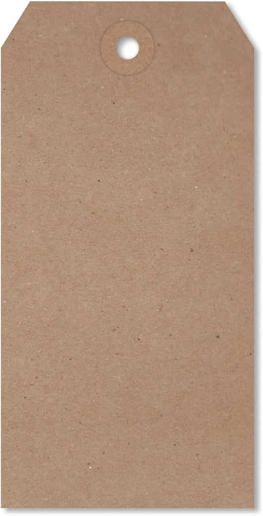 SmartSign Brown Gift Tags - Pack of 1000, 4.75" x 2.375", Size-5 Eco-Friendly Blank Tags with Reinforced Fiber Patch, 11 pt Recycled Kraft Paper Tags for Merchandise/Garments/Shipping