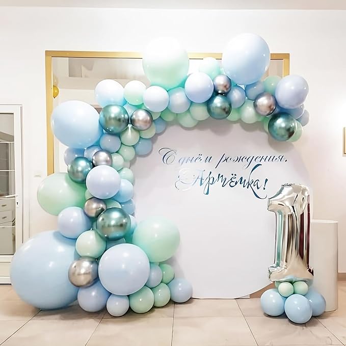 90pack Mint Green Balloons Different Size 18/12/10/5 Inch Pastel Green Balloon Garland Arch Kit for Baby Shower,Graduation, Wedding, Birthday, Gender Reveal, New Year Decorations