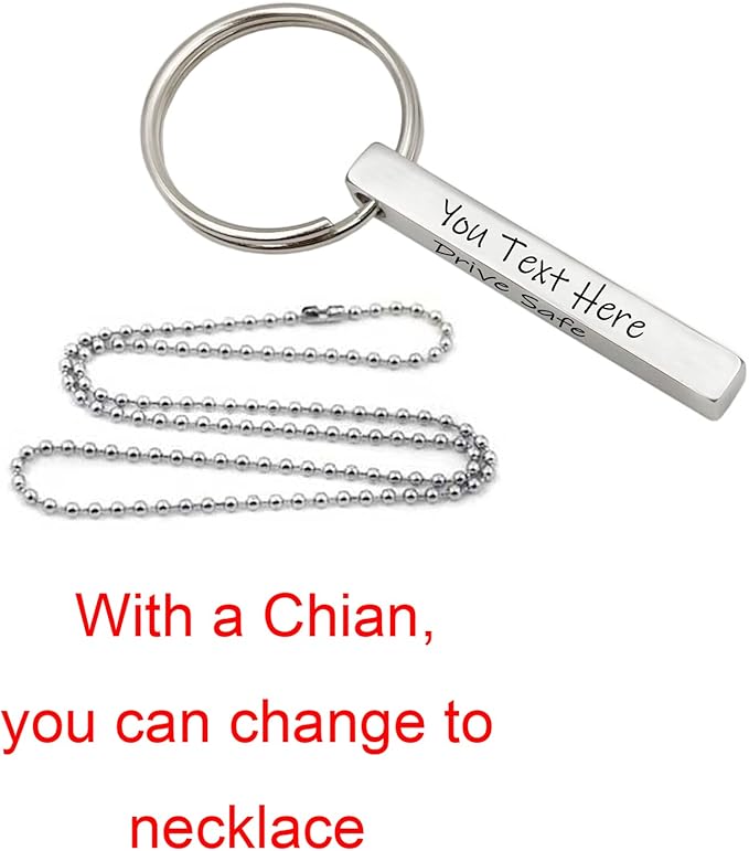 good goods Personalized Keychains for Women Customized Key Chains Men Engraved Name Inspirational Stainless Steel Dog Tag