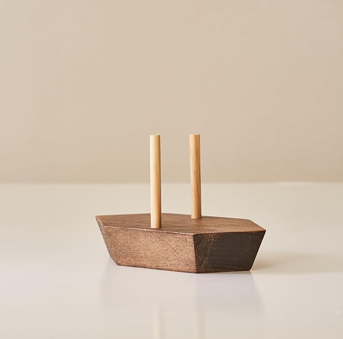 HMC Wooden Sailboat Napkin Holder – The Smooth Sailor Nautical Tabletop Dispenser for Coastal Home & Kitchen Décor, Durable Wooden Construction