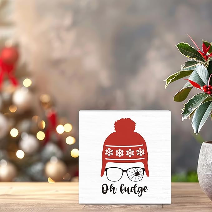 Christmas Vacation Themed Decor, Christmas Vacation Decorations for Home Bathroom, Funny Xmas Holiday Decor, Cute Xmas Holiday Movie Decorations 5 x 5 Inch