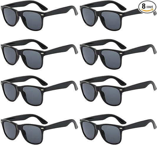 Pibupibu Neon Colors Party Favor Supplies Unisex Sunglasses Pack of 8