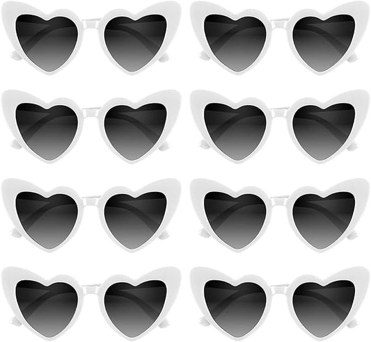 4/6/8/10/12 Pack Bachelorette Sunglasses Heart Sunglasses Vintage Heart Shaped Glasses for Women Bridal Party Wedding