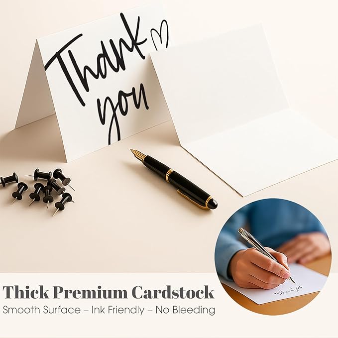 60 Pack Thank You Cards Bulk with Kraft Envelopes and Stickers – 4x6 Inch Elegant Minimalist Designs, Perfect for Business, Wedding, Baby & Bridal Shower, Graduation, Funeral or Personal Notes