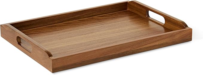 Amazon Basics Wooden Serving Tray, Acacia Wood, 17 x 12 in.