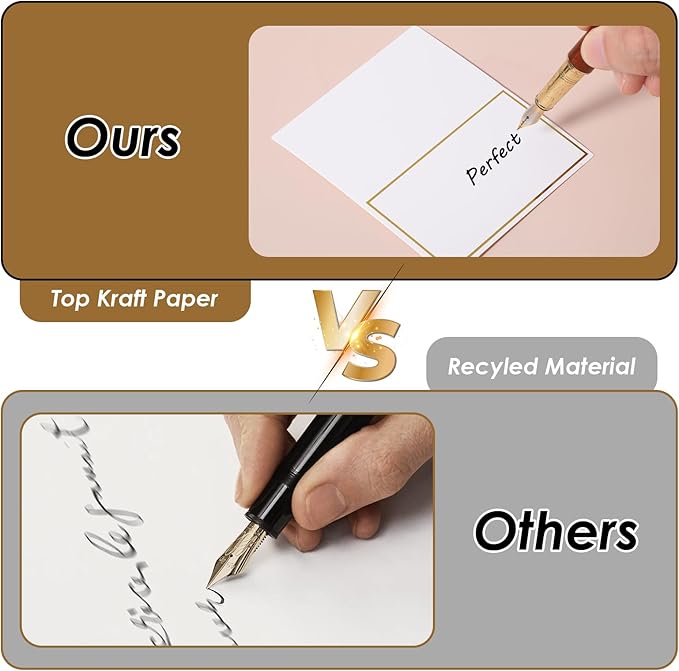 50 Pcs Place Cards for Table Setting, 2×3.34inch Table Tent Cards with Gold Foil Border, Food Labels for Party Buffet, Name Seating Cards for Weddings, Banquets, Events, Dinner Parties(White)