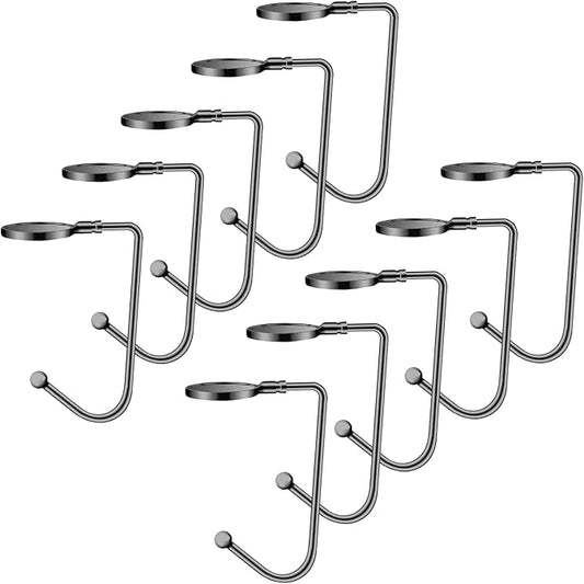 Christmas Stocking Holders Christmas Stockings Hooks Hanger Clip Non-Slip Safety Fireplace Hooks Mantel Hooks for Christmas Party Decoration (Black, 10)