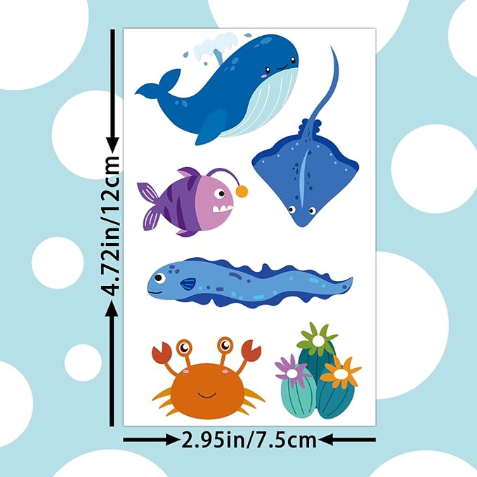 36 Sheets Temporary Tattoo, Animal Bear Tiger Elephant Panda Squirrel Dog Cat Fox Dinosaur Chameleon Crocodile Whale Dolphin Fake Tattoos for Boys Girls, Animal Party Decoration Supplie for Kid Adult