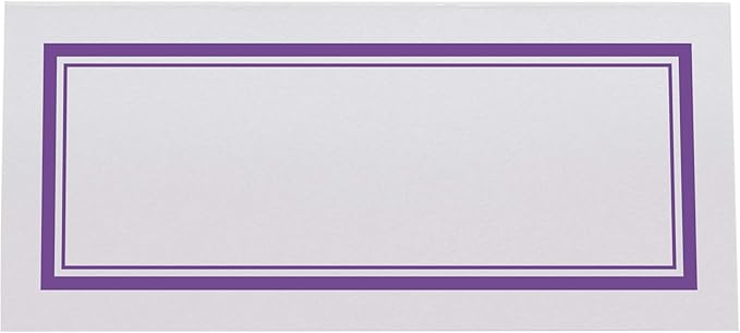 Double Line Border Place Cards, Purple (Choose Color), Set of 150, Pre-cut and Scored - Wedding, Party, Dinner, and Special Events - Made in the USA