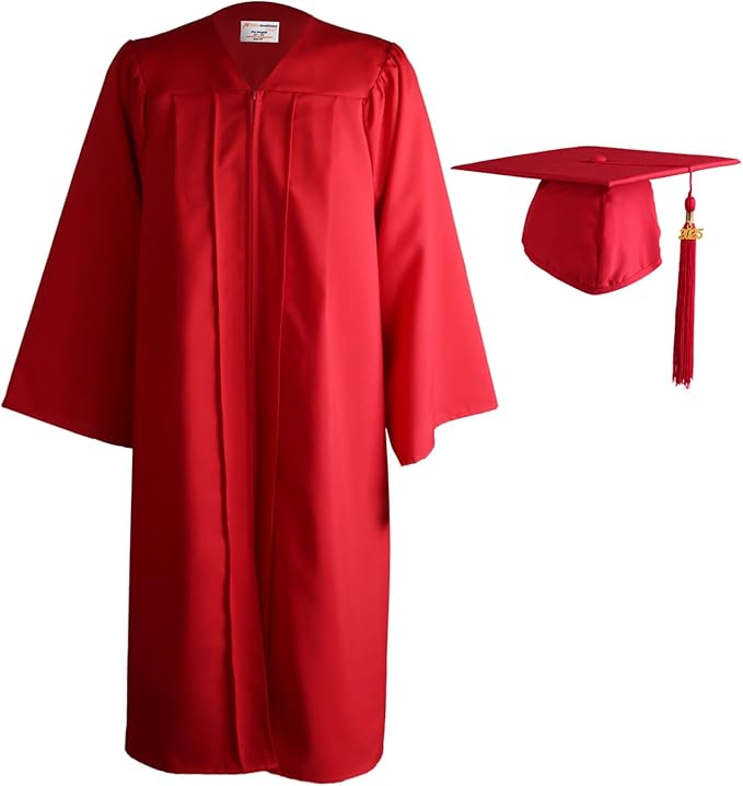 OSBO GradSeason Matte Graduation Cap and Gown 2025 Set with Tassel for High School & College 10 Colors