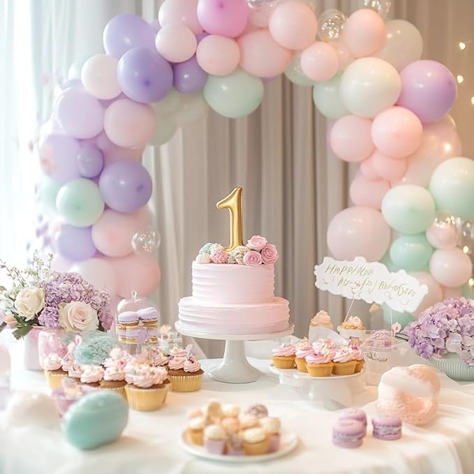 Pastel Balloons, 60 Pack 12 inch Latex Party Balloons Helium Multicolor Macaron Balloons for Pastel Rainbow Birthday Party Decorations Bridal Shower Wedding Decoration