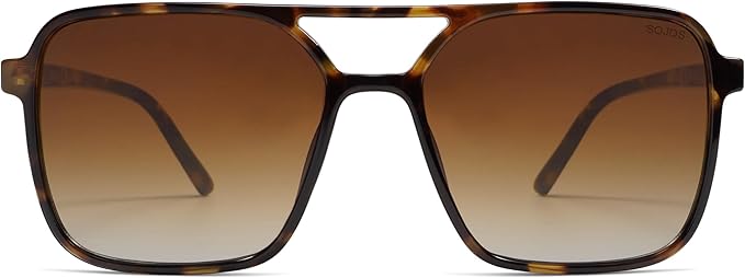 SOJOS Trendy Vintage Aviator Square Sunglasses For Womens Mens Retro 70s UV400 Women Sun Glasses SJ2327