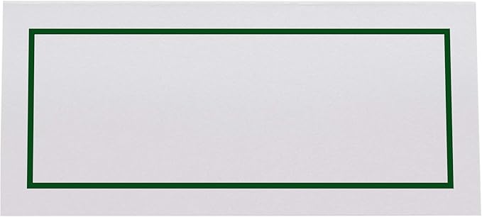 Single Line Border Place Cards, Hunter Green (Choose Color), Set of 25, Pre-cut and Scored - Wedding, Party, Dinner, and Special Events - Made in the USA