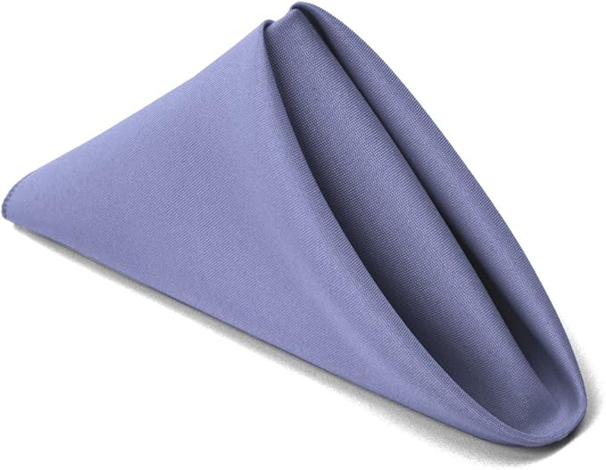 TableLinensforLess 17x17 Inch Polyester Cloth Napkins, Set of 6 (Periwinkle Blue)