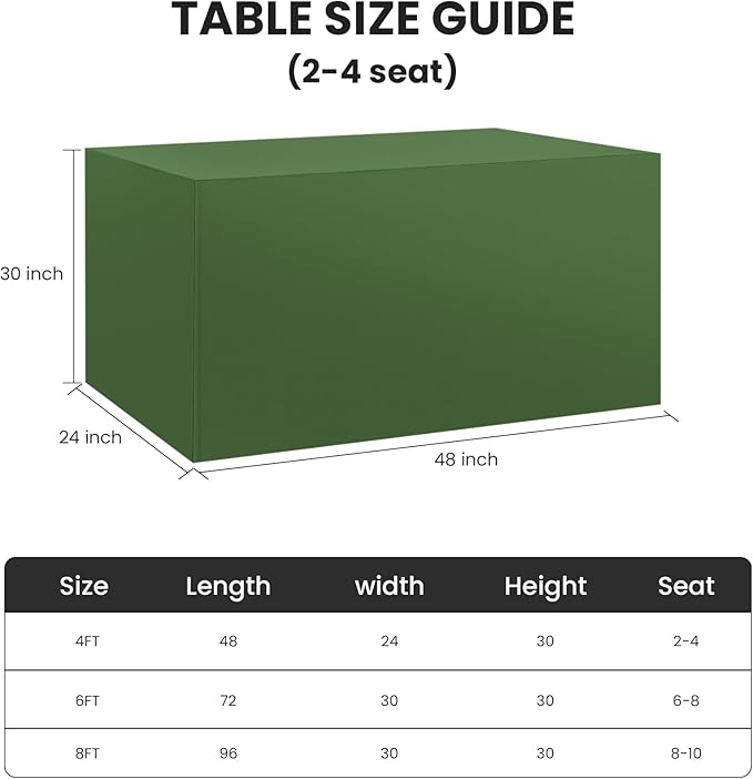 Ascoza 2 Pack Fitted Tablecloth for 4 Foot Rectangle 48 x 24 Inch Willow Table Covers Water Resistant Polyester Cloth for Folding, Parties,Display, Trade Show (Willow)